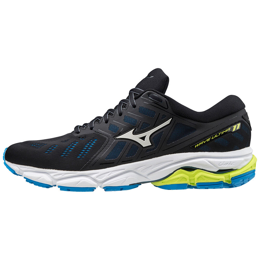 Panske Bezecke Topanky Mizuno Wave Ultima 11 Čierne/Biele/Modre Vypredaj CRYL25014